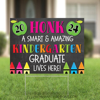 2024 Kindergarten Pink Graduation Lawn Sign